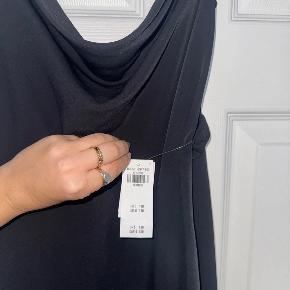 NWT Abercrombie Sleeveless Black Maxi Dress -‎ Classic Cowl Neck- size medium